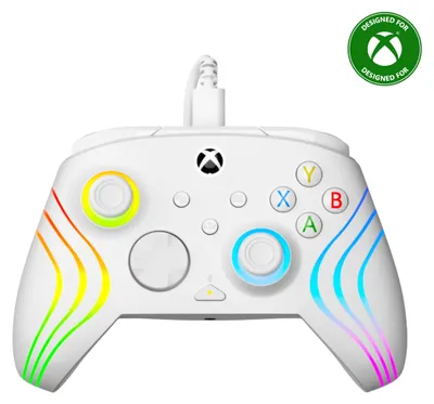 Produktbild von Turtle Beach Afterglow Wave Controller Weiß Wired RGB Gaming Controller – Lizenziert für Xbox Series X oder S, Xbox One und Windows, Gamepad, PC, Xbox, Xbox One, Xbox Series S, Xbox Series X, D-Pad, Schaltfläche Optionen, Mehrfarbig, Kabelgebunden, USB