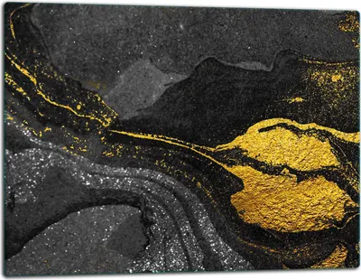Image de Planche à découper en verre Plaque de recouvrement pour cuisinière Vitrocéramiquefeld Universal 52x40 cm Marbre Or