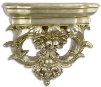 Produktbild von Casa Padrino Barock Kunstharz Wandkonsole Silber 36,3 x 17,6 x H. 38,1 cm - Wanddeko im Barockstil