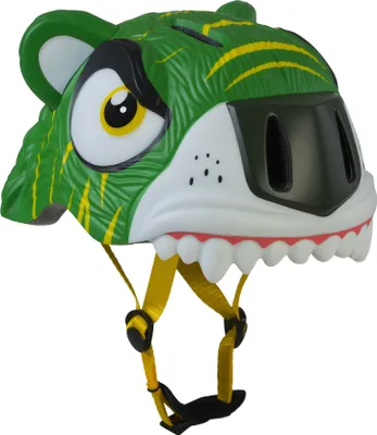 Produktbild von Crazy Safety Kinderhelm Tiger grün 49-55cm Kopfumfang Led-Licht