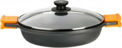 Produktbild von BRA Efficient | Niedriger Schmortopf mit Glasdeckel und Silikongriffen, 16 cm