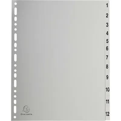 Image de Exacompta Intercalaires à 12 onglets, blancs, format A4