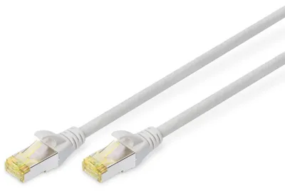 Obrázek produktu pro DIGITUS patch kabel Cat6a S/FTP 2xRJ45 1,0m šedý Páková ochrana Polybag