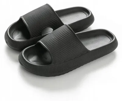 Produktbild von Badeslipper - Badesandalen - Leichte Schaumstoff- Badeschuhe - Für den Strand - Für das Schwimmbad - Schwarz - 40/41