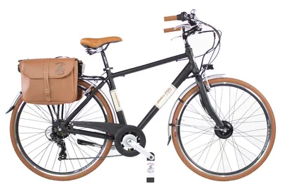 Produktbild von Elektro-Fahrrad Dolce Vita by Canellini Citybike Mann Aluminium mit Seitentasche - Schwarz 58