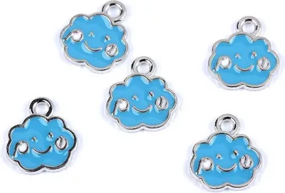 Immagine prodotto di Ciondolo a forma di nuvola in metallo blu - 5 pz