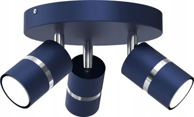 Productafbeelding van Plafondlamp, model Circle, marineblauw, spot, fitting GU10, chroom