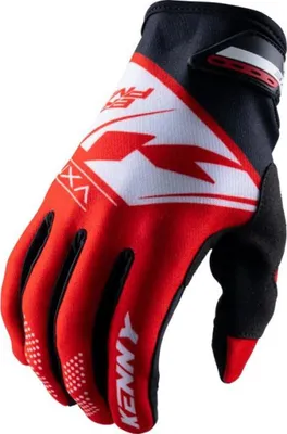 Obrázek produktu pro Motocyklové rukavice KENNY RACING BRAVE červeno-bílé velikost L pro enduro