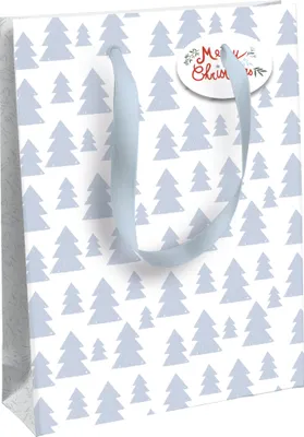 Produktbild von Clairefontaine 6x Geschenktasche 21,5x10,2x25,3cm, Weihnachten Blau X-29523-3C