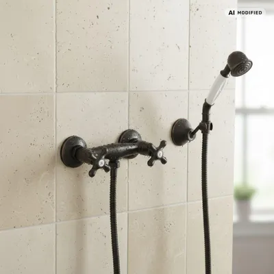 Produktbild von PaulGurkes Aufputz Duschset Nostalgie retro Schwarz