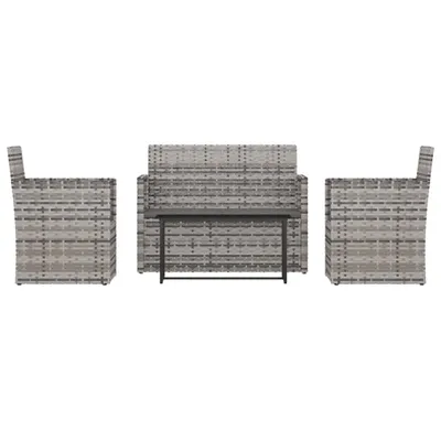Obrázek produktu pro vidaXL 4dílná zahradní lehátková souprava s polštáři Poly Rattan Grey