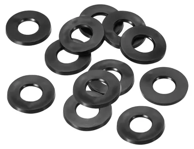 Produktbild von 12 Gummiringe, schwarz, 8 mm Innendurchmesser, 18 mm Außendurchmesser, 1,5 mm dick