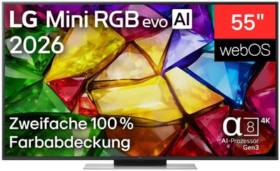 Produktbild von LG 55MRGB87B9B, 139,7 cm (55"), 3840 x 2160 Pixel, 4K Ultra HD, Smart-TV, WLAN, Schwarz
