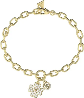 Image de Bracelet femme en or Guess zircone cubique trèfle