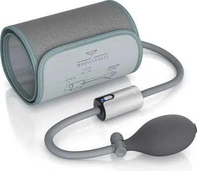 Obrázek produktu pro Monitor krevního tlaku Medicinalis pro horní část paže s Bluetooth - pro aplikaci AirBP - měření krevního tlaku a pulsu - 2 uživatelé - univerzální manžeta 22 - 42 cm - paměťová funkce - pulsní oxymetr digitální