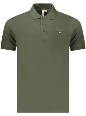Produktbild von Grünes Kurzarm-Poloshirt für Herren mit Logo und Druckknöpfen