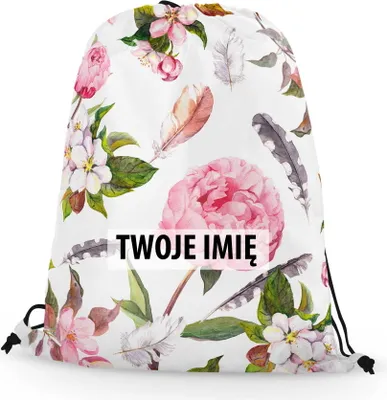 Zdjęcie produktu dla WORKO-PLECAK z Twoim imieniem Różowe kwiaty 083