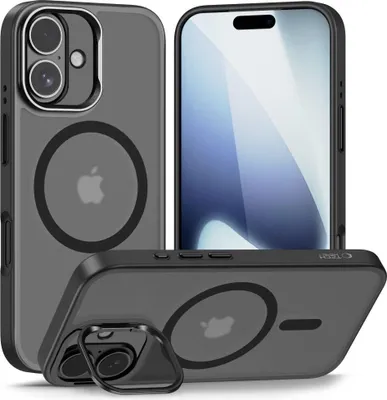 Produktbild von Tech-Protect MagStand Handyhülle kompatibel mit iPhone 17 mattschwarz