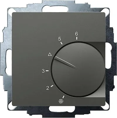 Produktbild von Eberle UP-Raumregler UTE 1002 Anthrazit 55x55 mm, Temperatur 5-30 C, AC 24V