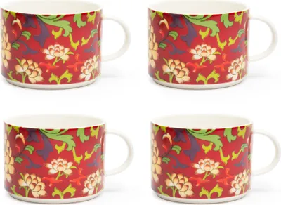 Image de Excelsa set von 4 jumbo tasse La Via Della Seta porzellan 50 cl bunt
