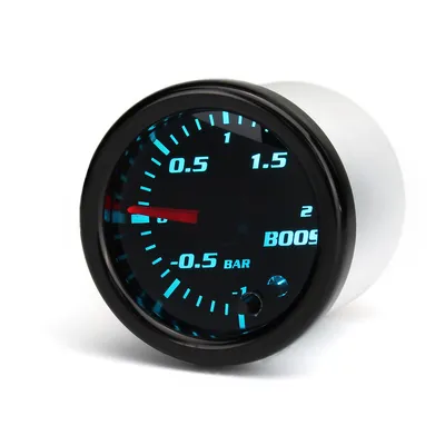 Zdjęcie produktu dla miernik doładowania turbo 12V 2" 52mm -1 ~ 2 bar 7-kolorowa tarcza LED z czarną tarczą Akcesoria samochodowe