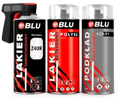 Zdjęcie produktu dla Lakier samochodowy Z40R biały schneeweiss klar podkład spray BLU do OPEL