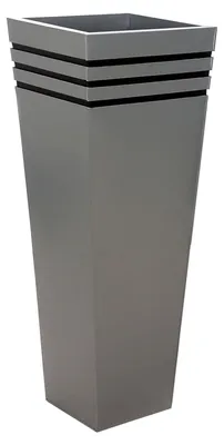 Produktbild von VIVANNO Pflanzkübel Zink NEW CLASSIC Säule, Silber matt - 40x40x105 cm