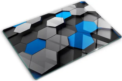 Produktbild von Tulup Glas Herdabdeckplatte - 80x52 cm - Glaskeramikkochfeld-Abdeckung Spritzschutz Glasabdeckplatte - Einteilig - Kunst: Modern & Klassisch - 3D-Abstraktion - Schwarz
