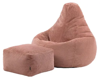 Produktbild von Icon Dalton Sitzsack Cord und Hocker mit Füllung, Rosa