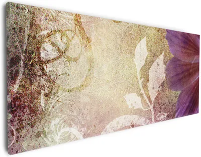 Produktbild von Wallario Premium Leinwandbild Harmonien in lila in Größe 30 x 75 cm