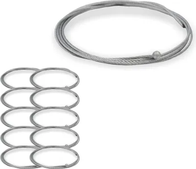 Produktbild von 10x Drahtseil Ø 1,8 mm, 7x7 mit Kugelnippel Ø 5,0 mm, Stahl verzinkt | Länge 5000 mm