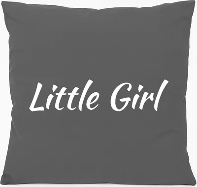 Produktbild von Huuraa Kissen Little Girl Schriftzug 40x40cm mit Füllung Steel Grey Baumwolle Dekokissen Geschenkidee