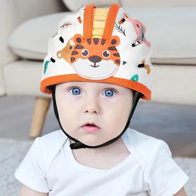 Produktbild von Baby-Sicherheitshelm mit Kniepolstern, atmungsaktiv, verstellbar, Größe für Krabbeln und Laufen