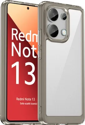 Produktbild von Schutzhülle für Xiaomi Redmi Note 13 4G Klar Rückseite Stoßfeste TPU Silikon Bumper Hülle Grau