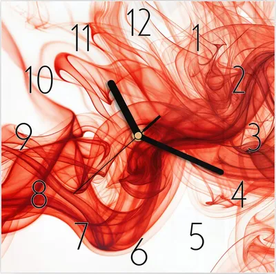 Produktbild von Wanduhr aus Glas mit Motiv Abstrakter Rauch- 30 x 30 cm - inkl. Aufhängesystem