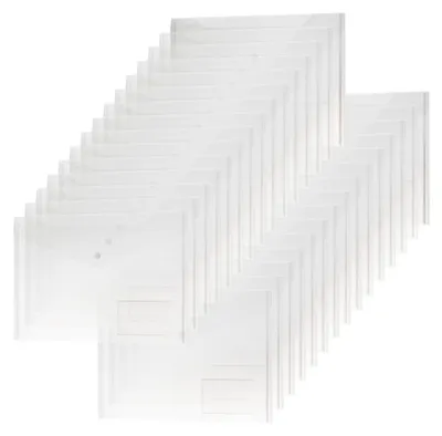 Produktbild von H&S Dokumentenmappe A4 - 30er Set - Transparente Postmappe Sammelmappe - Dokumententasche mit Druckknopfverschluss - Dokumententasche Mappe - Mappen