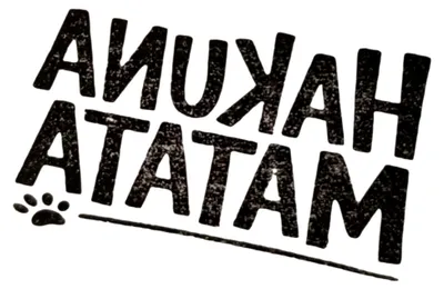 Produktbild von Holzstempel 'Hakuna Matata' mit Unterstrich & kleiner Pfote, runder Griff