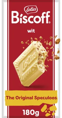 Produktbild von Lotus Biscoff Speculoos weiße Schokolade Stückchen 180g – Knusprige Karamell-Crunch