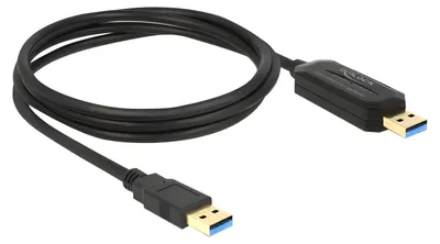 Produktbild von Delock SuperSpeed USB 5 Gbps Data Link Kabel + KM Switch Typ-A zu Typ-A 1,5 m