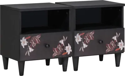 Obrázok produktu pre Nočný stolík 2 pcs Hnedá 40 x 33 x 46 cm Masívne mango drevo