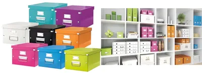 Zdjęcie produktu dla Średnie pudełko archiwizacyjne Leitz CLICK & STORE WOW, lodowy błękit