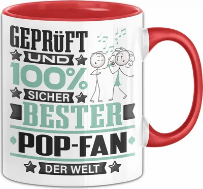 Produktbild von Pop-Fan Geschenk Lustiger Spruch für Pop-Fan Geschenkidee Bester Pop-Fan Der Welt (Rot)