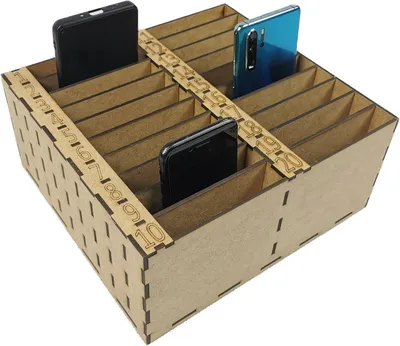 Image de Boîte de rangement pratique en bois, avec 20 compartiments numérotés, idéale pour les salles de classe