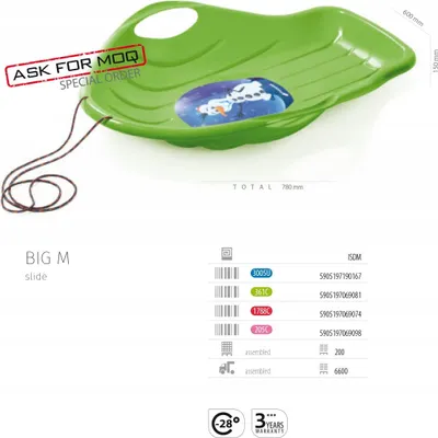 Zdjęcie produktu dla Ślizg dla dzieci Zielony Big M do zabawy na śniegu