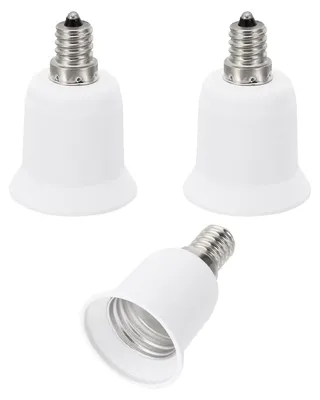 E12 auf E26/E27 Adapter, 3 Stück, Lampenfassung, weiß