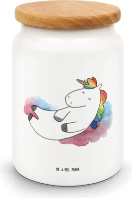 Produktbild von Mr. & Mrs. Panda Lebensmittelbehälter Einhorn Wolke 7 - Weiß - Geschenk, Lustig, Einhörner, Dose, Keksdose, Teedose, Witzig, zuckerdose, Unicorn, Vorratsbehälter