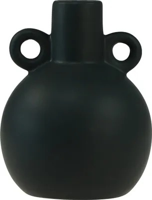 Produktbild von Mini Keramikvase Schwarz Ø8,5cm H12cm mit Henkel Dekoration