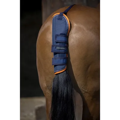 Produktbild von EQUITHÈME TYREX 600 D Schweifschoner in verschiedene Farben, Farbe:marineblau/grau/weiß, Größe:Warmblutgröße