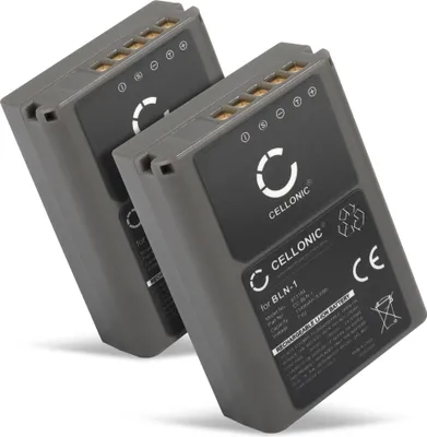 Produktbild von CELLONIC 2x Akku für Kamera Kompatibel mit Olympus OM-D E-M1, Pen E-P5, OM-D E-M5 Mark II, BLN-1 - (1140mAh, 7.4V )