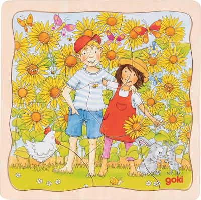 Produktbild von Schichtenpuzzle Sonnenblumenfeld